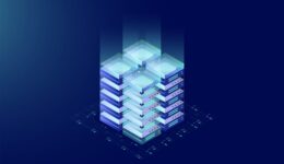 Isometric Concept of Digital Information: Neon Gradient Data Center, Server Room, and Big Data Icon