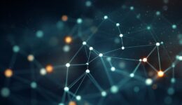 A picture of a network of interconnected dots, forming a grid, signifying order and structure in a complex system Generative AI