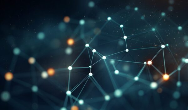 A picture of a network of interconnected dots, forming a grid, signifying order and structure in a complex system Generative AI Modernising HR Systems for a More Agile Workforce